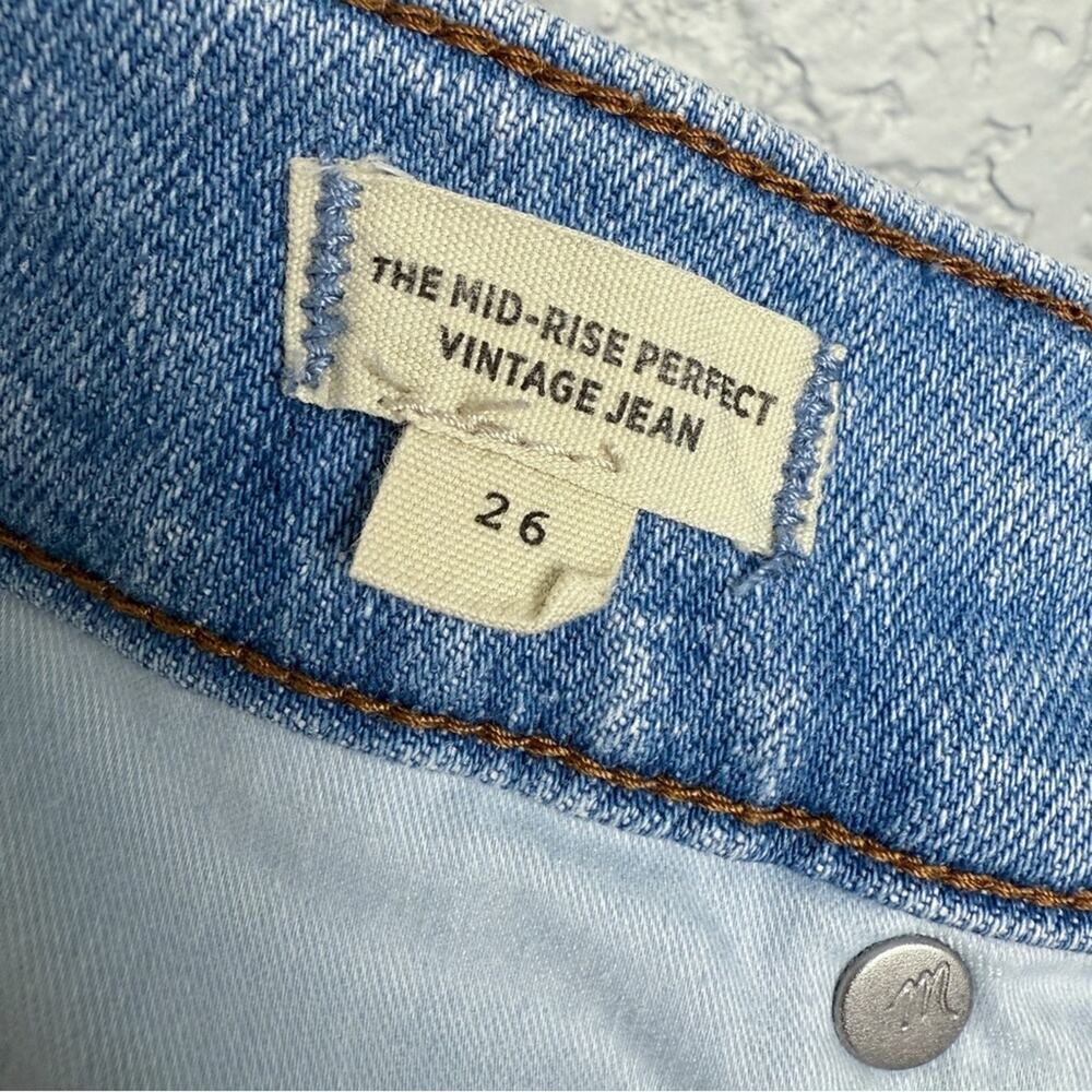 Madewell Perfect Vintage Jean Alderton Wash (Light Blue) 26 Classic Straight EUC - Picture 3 of 10